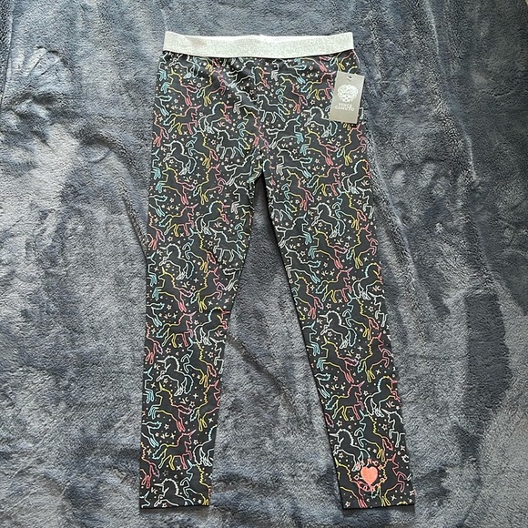 Vince Camuto Unicorn rainbow leggings with elastic sparkle waist New size 10 - Picture 2 of 5